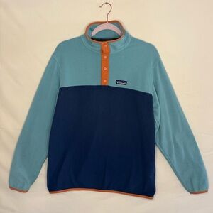 Patagonia Fleece - Teal and Navy with Orange Details